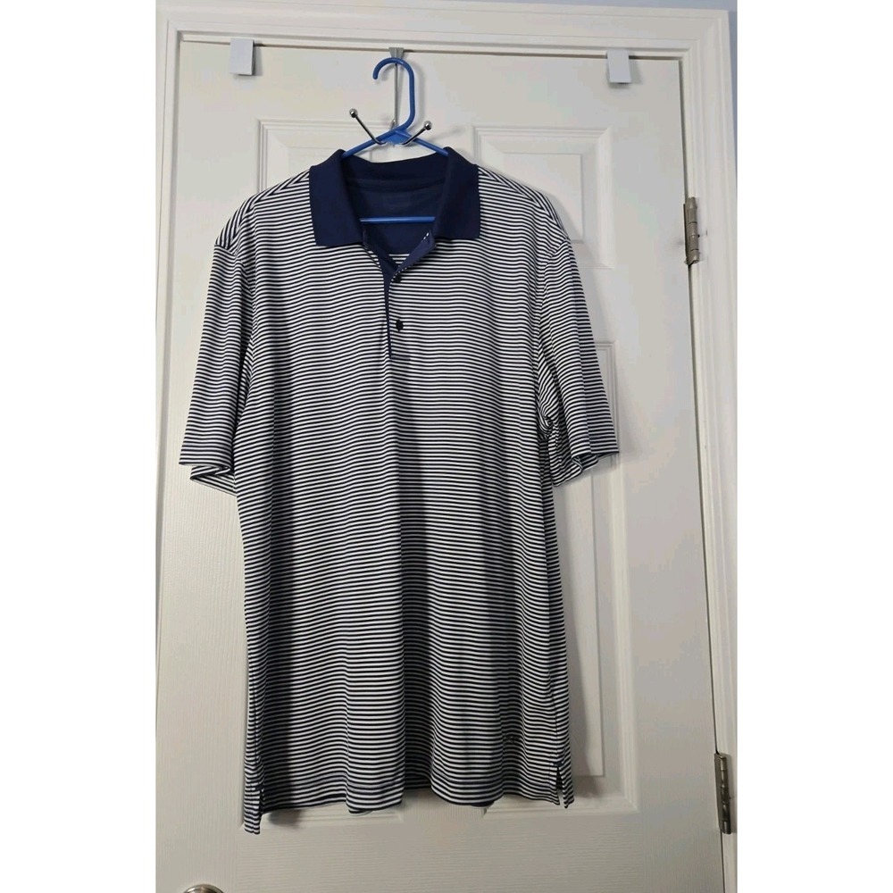 Mens Polo Short Sleeve Striped Polo Size Large